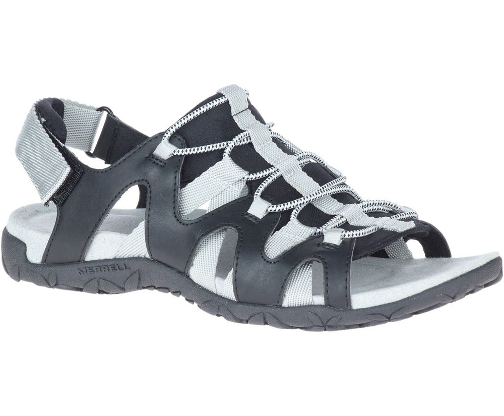 Merrell Sandals White/Black - Terran Cage Backstrap - Womens 08HDSICTB